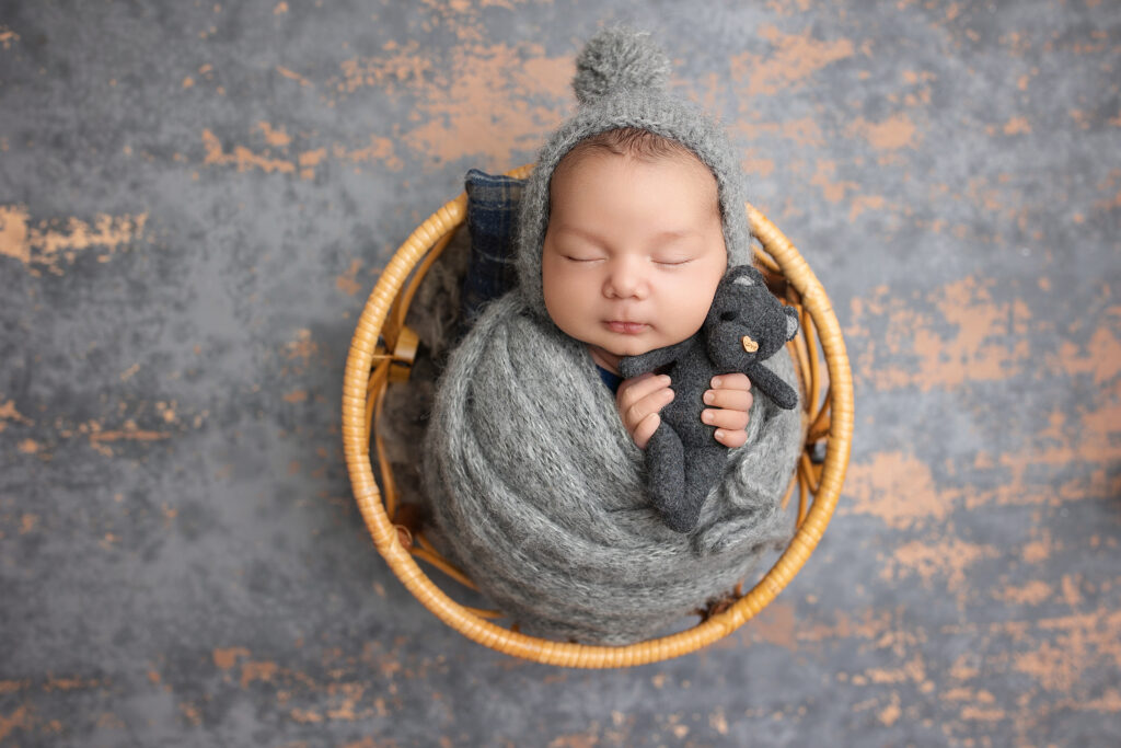 newborn baby boy wrapped